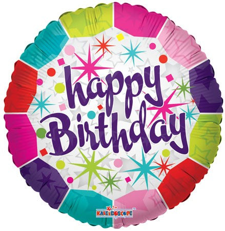 4" Airfill Only Happy Birthday Border Stars Balloon