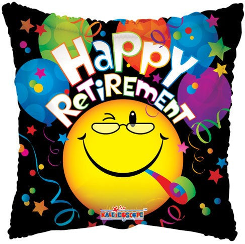 18" Happy Retirement Smiley Balloon