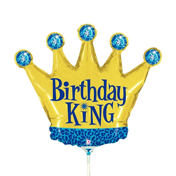 14" Airfill Only Mini Air Shape Birthday King Crown Balloon