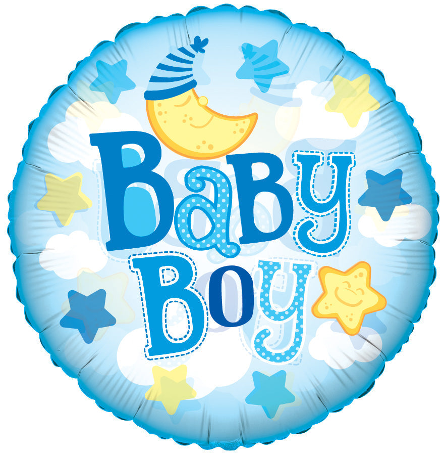 24" Baby Boy Moon Clear View Balloon