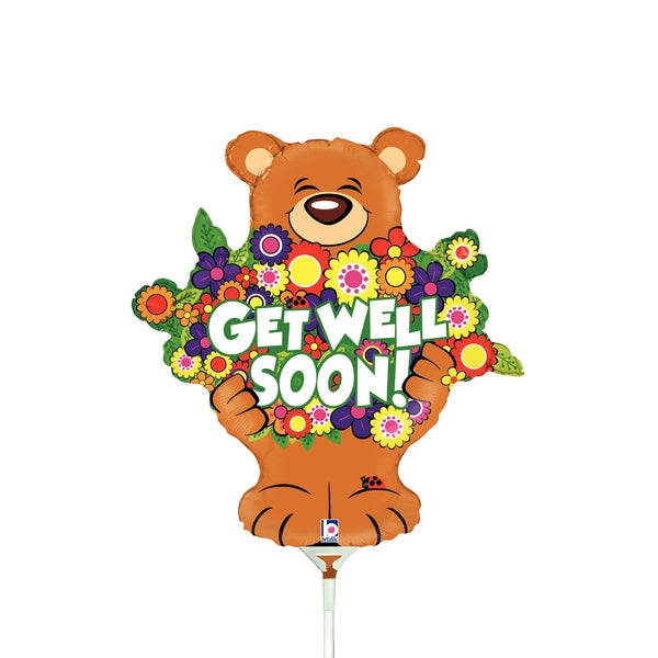 14" Airfill Only Mini Air Shape Beary Big Bunch Get Well Balloon