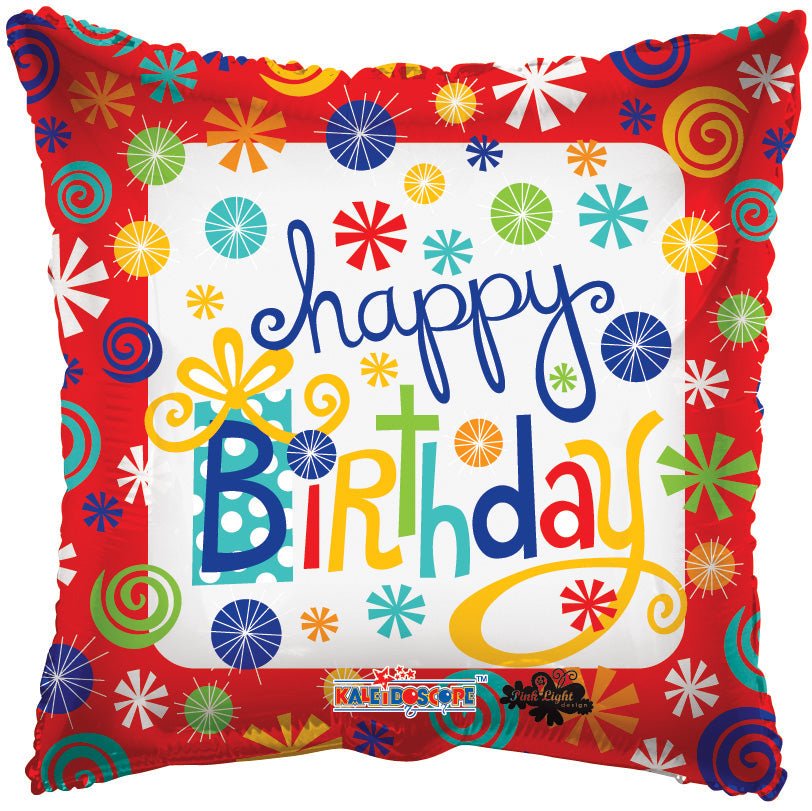 9" Airfill Only Birthday Swirls Balloon