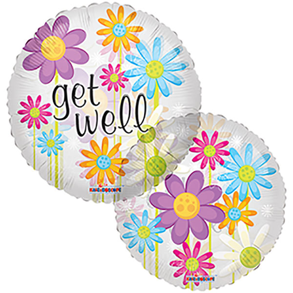 18" Get Well Daisies Clear View Balloon