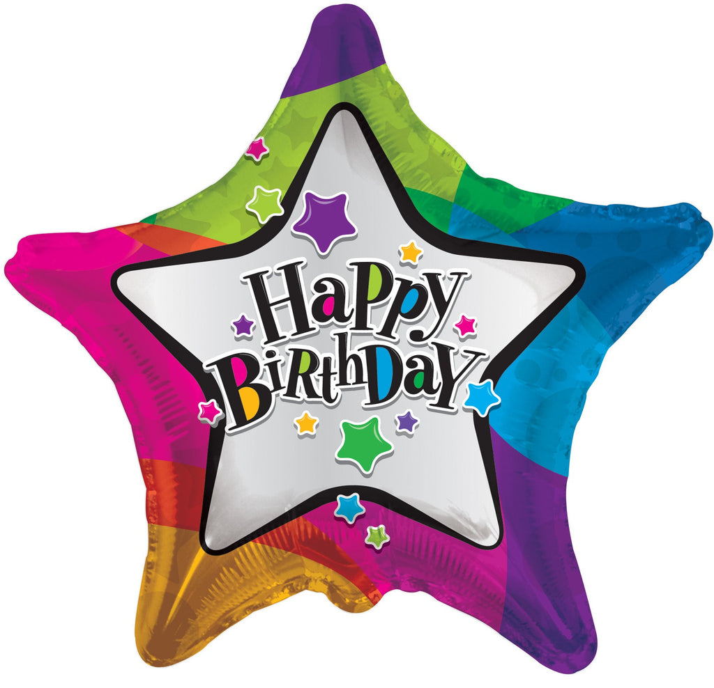 18" Birthday Stars Balloon