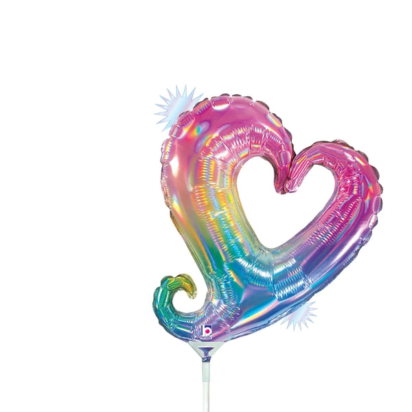 14" Airfill Only Mini Air Shape Chain of Hearts-Opal Foil Balloon