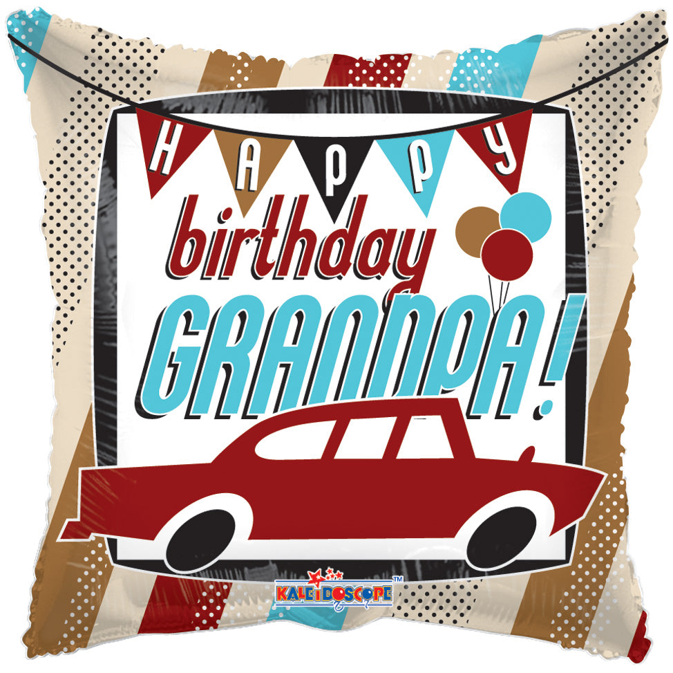 17" Happy Birthday Grandpa Car Balloon