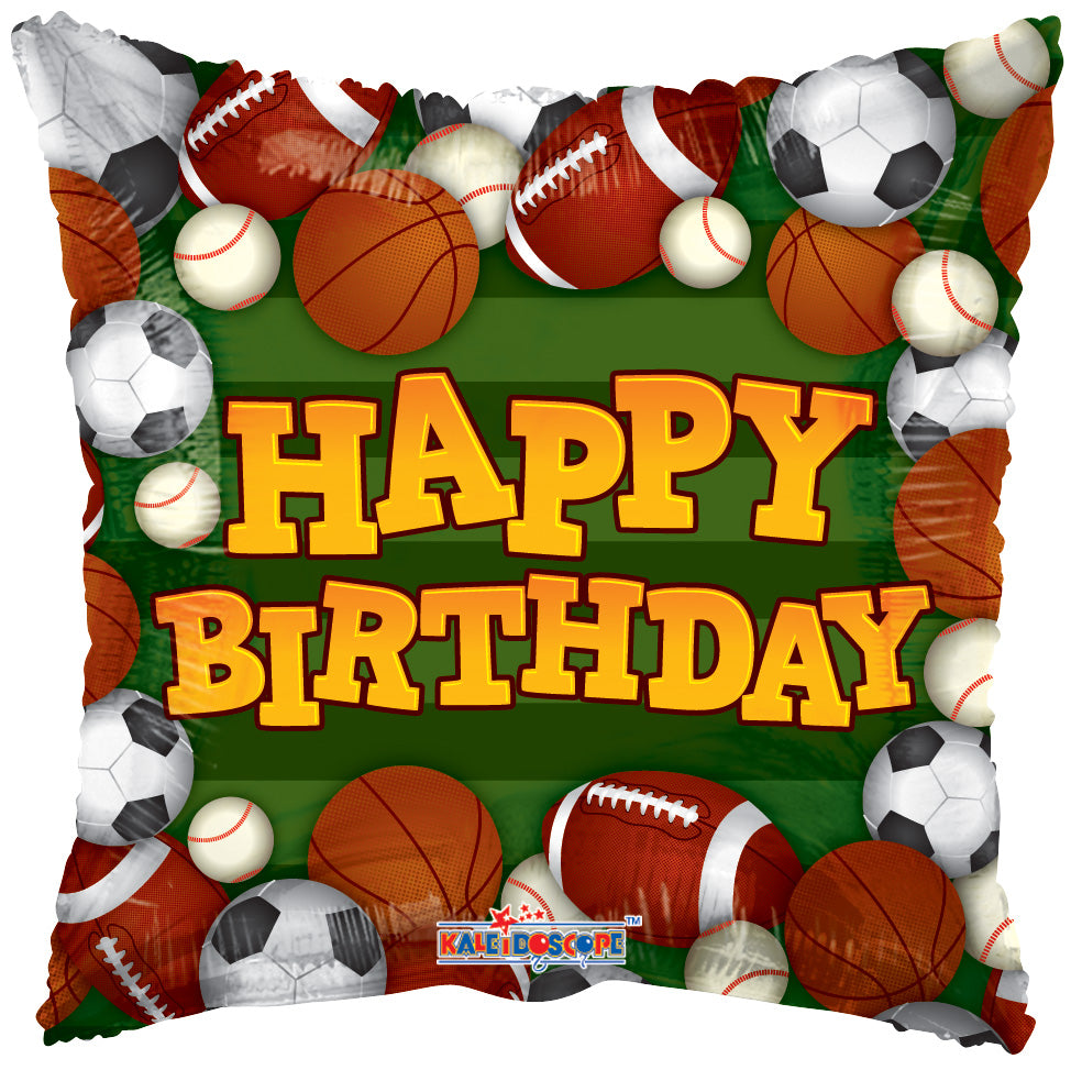 18" Birthday Sports Green Balloon
