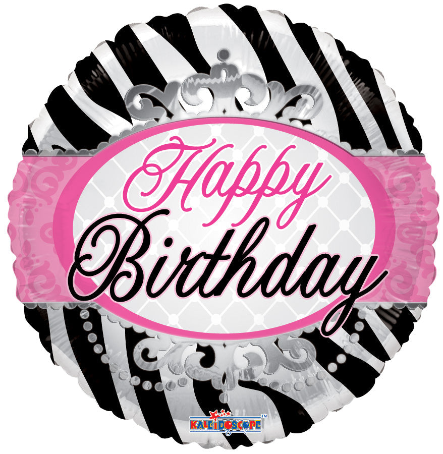 18" Birthday Zebra Print Balloon