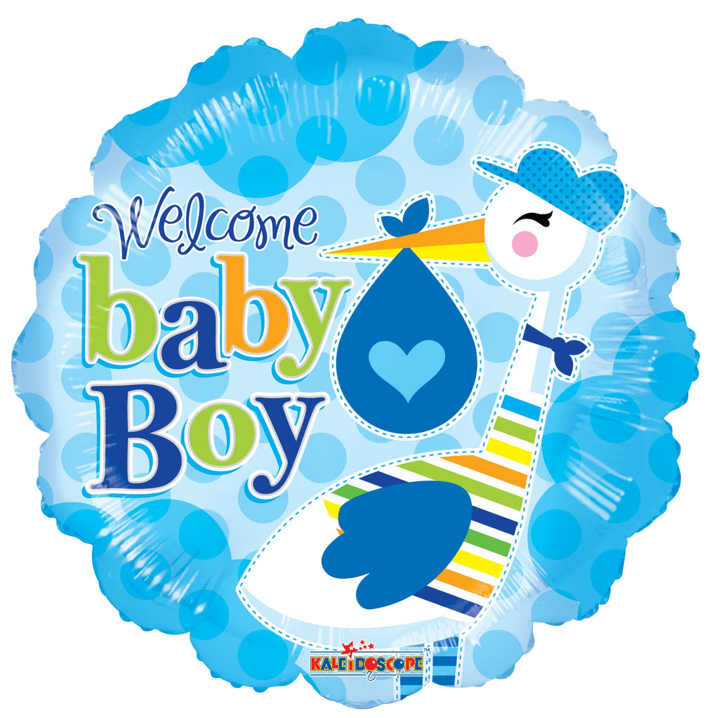 18" Baby Boy Stork Balloon
