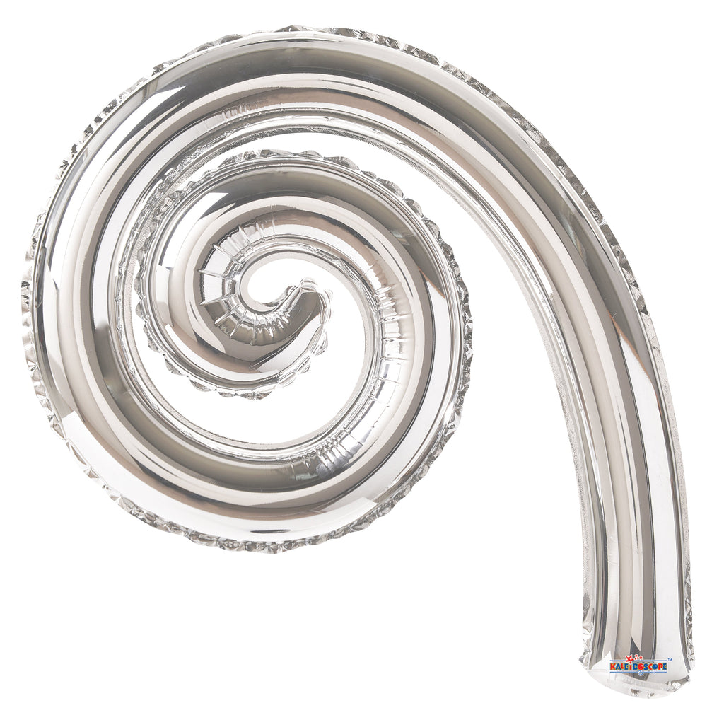 14" Airfill Only Kurly Spiral Silver Balloon