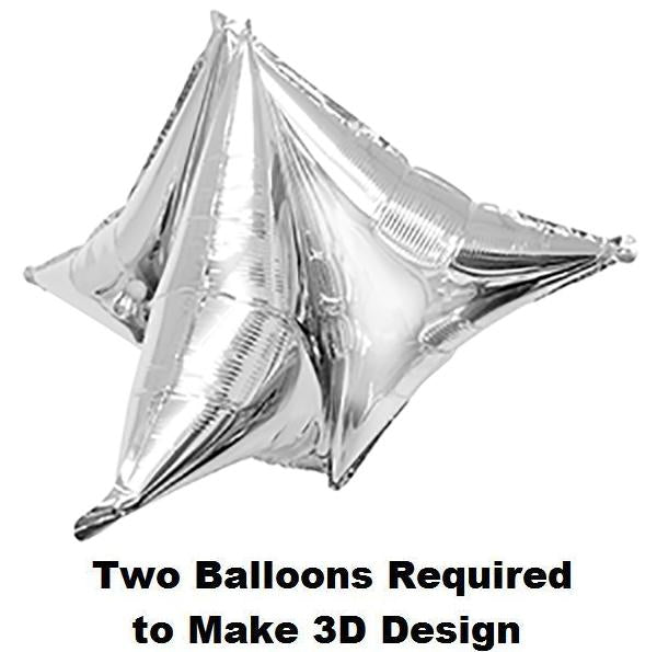 18" Airfill Only Assembly Diamond Silver Balloon