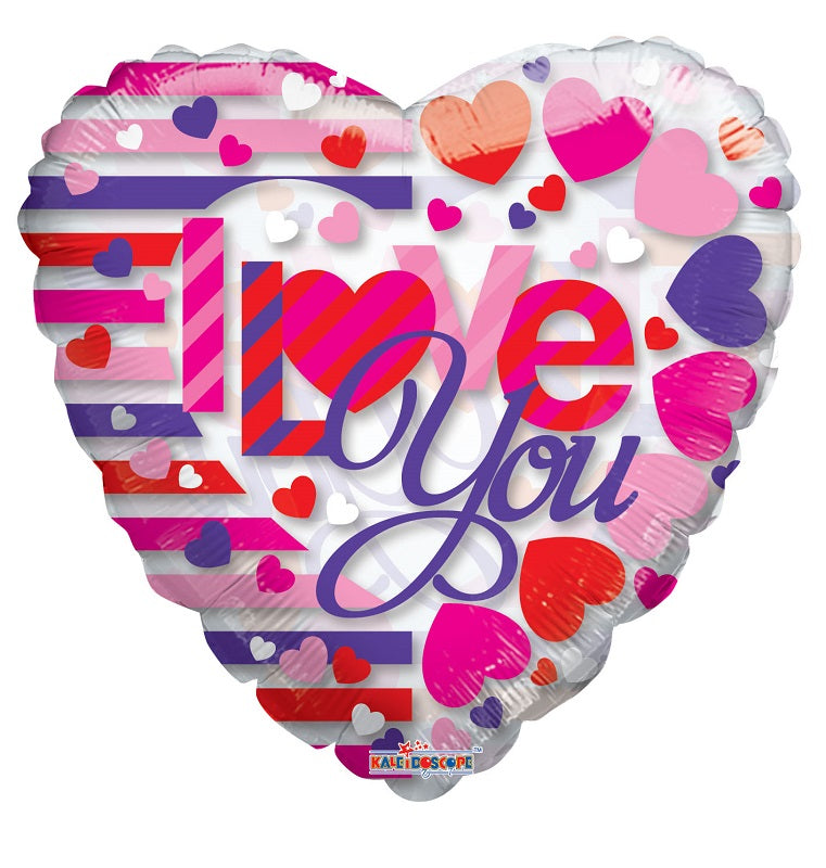 18" Love You Floating Hearts Clear View Balloon