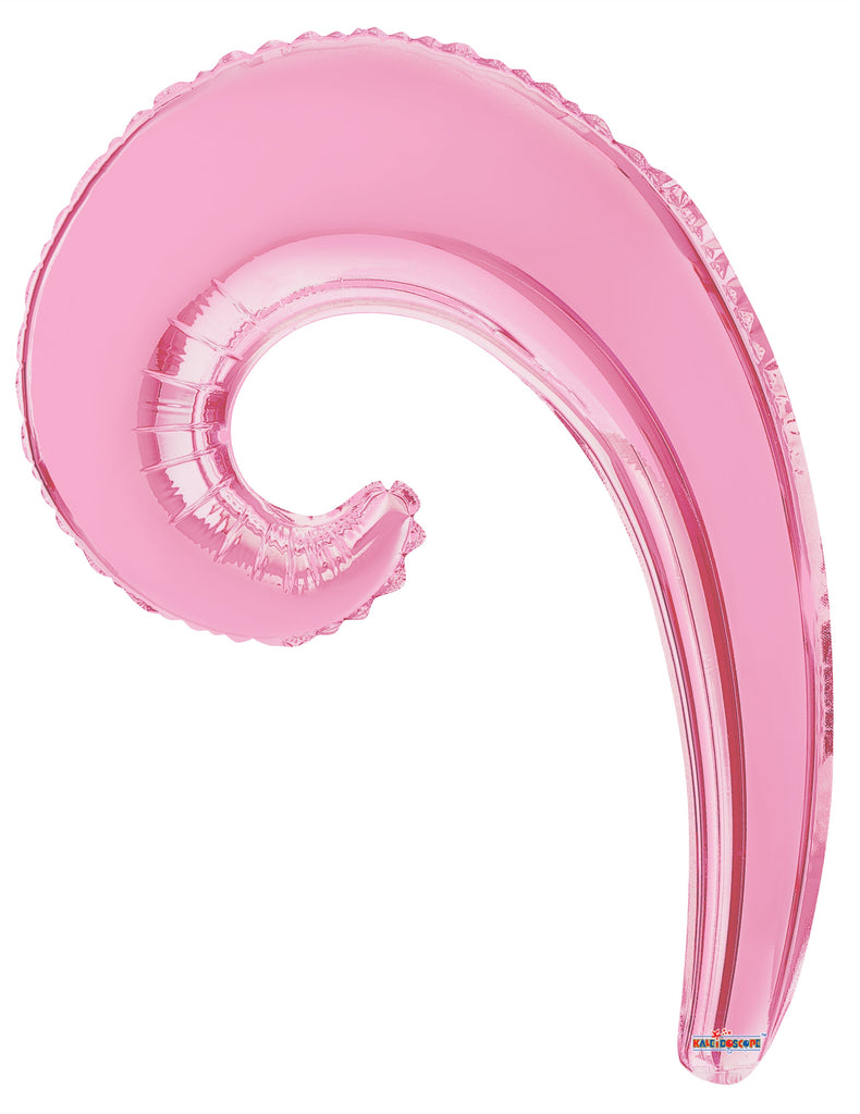 14" Airfill Only Kurly Wave Pink Balloon