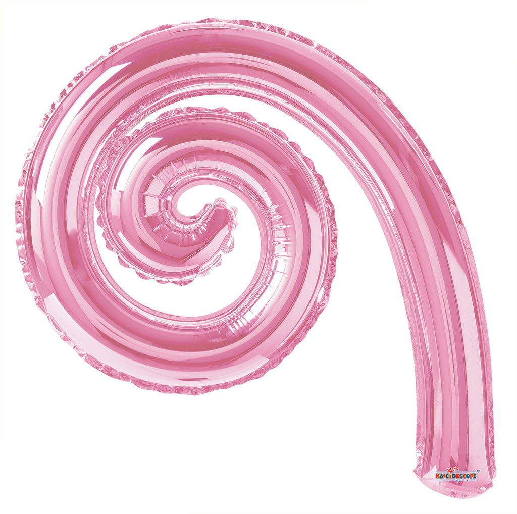 14" Airfill Only Kurly Spiral Pink Balloon