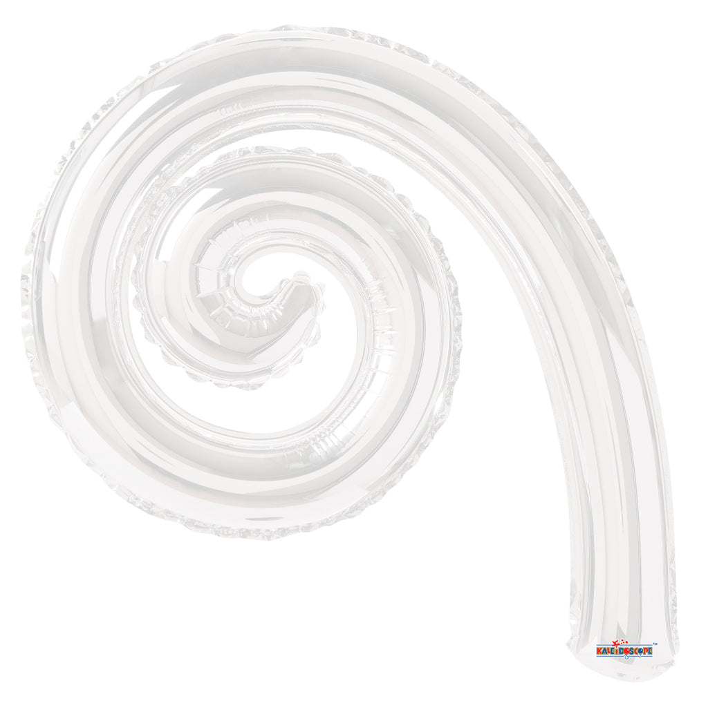 14" Airfill Only Kurly Spiral White Gellibean Balloon