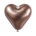 13" Gemar Latex Balloons (Bag of 25) Shiny Rose Gold Heart