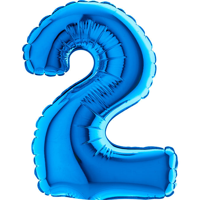 7" Airfill Only (requires heat sealing) Number Balloon 2 Blue