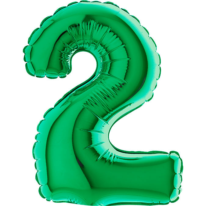 7" Airfill Only (requires heat sealing) Number Balloon 2 Green