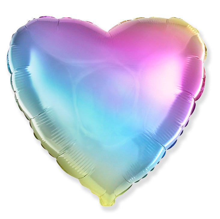 18" Heart Gradient Pastel Foil Balloon