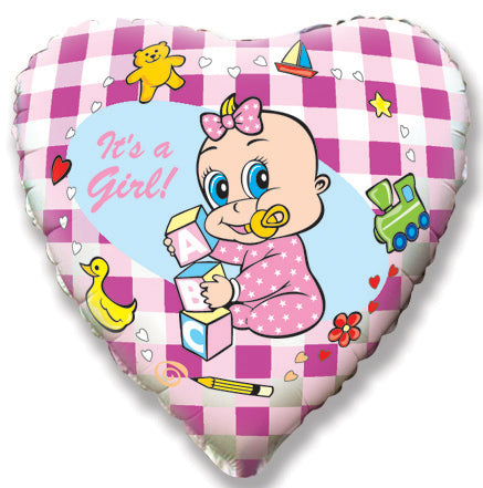 18" It's A Girl Alpha Foil Balloon