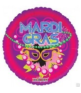 18" Mardi Gras Mask Mylar Balloon