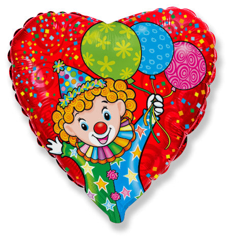 18" Happy Clown Mylar Balloon