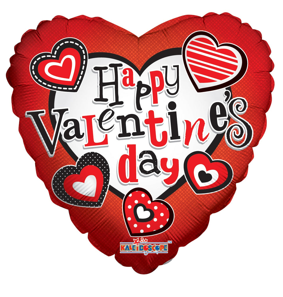 18" Happy Valentine's Day Balloon Modern Hearts