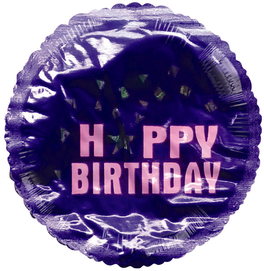 2" Airfill Only Happy Birthday Star Pink Purple Balloon