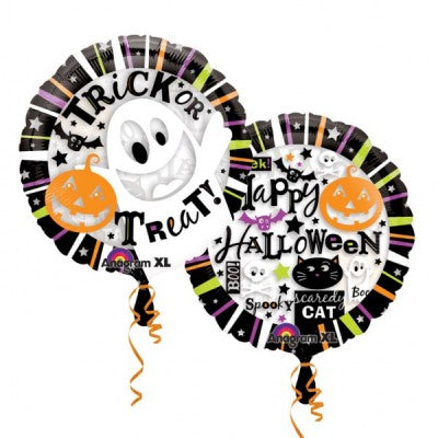 23" Trick Or Treat Halloween Clear Center Balloon