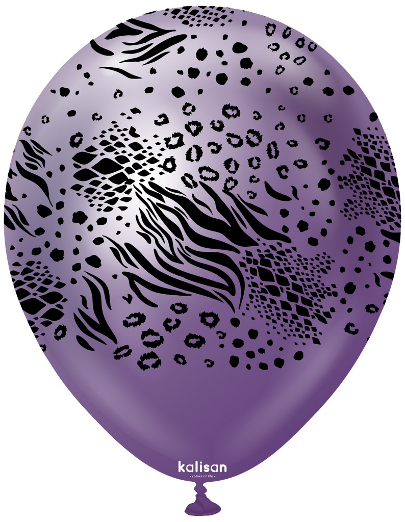 12" Balloons Printed Mutant Safari Mirror Violet Kalisan (25 Per Bag)