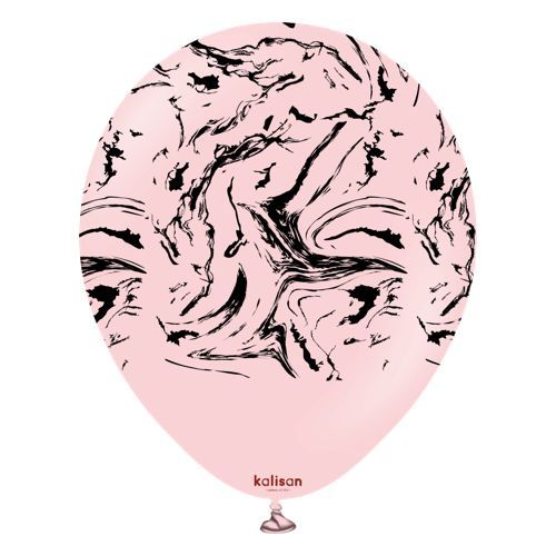 12" Kalisan Nebula Print Macaron Pink Latex Balloons (25 Per Bag)