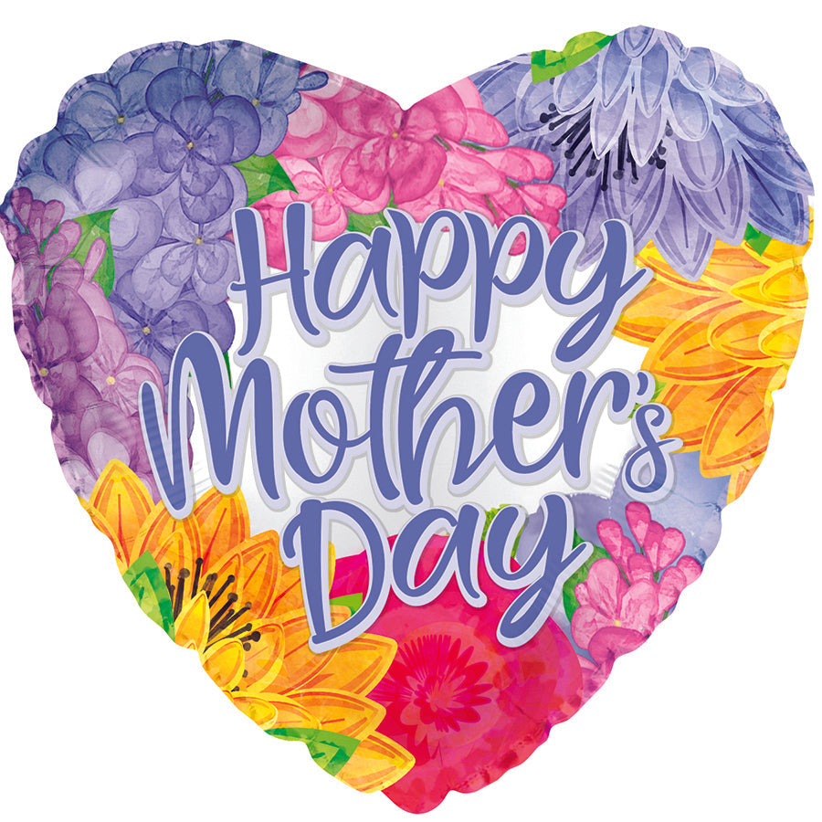 17" Happy Mother's Day Lavender Font Foil Balloon