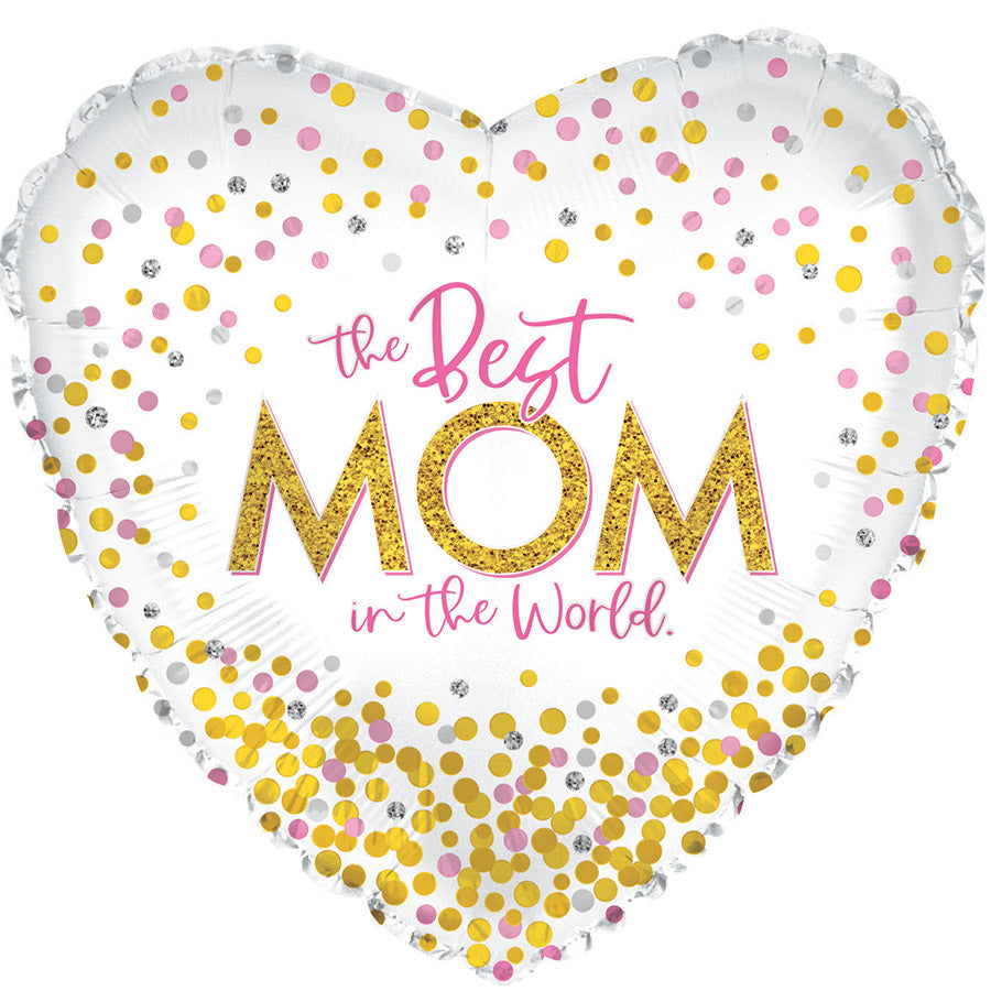 17" Confetti Best Mom Foil Balloons