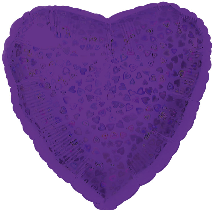 18" Purple Heart Pattern Dazzleloon Balloon