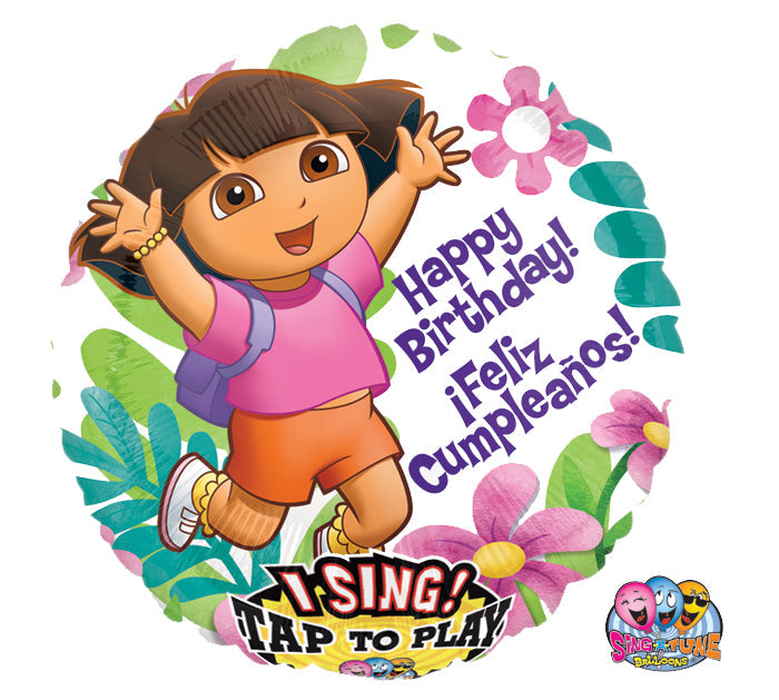 28" Sing-A-Tune Dora Happy Birthday Balloon