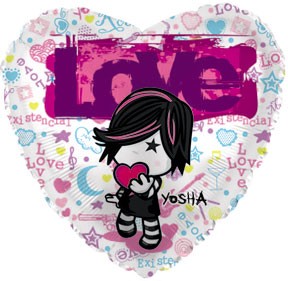 18" Yosha White/ Pink Mylar Love Balloon (Spanish)