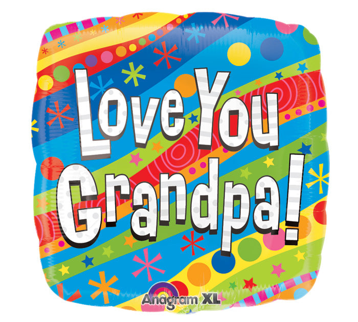 18" Colorful Love You Grandpa Balloon
