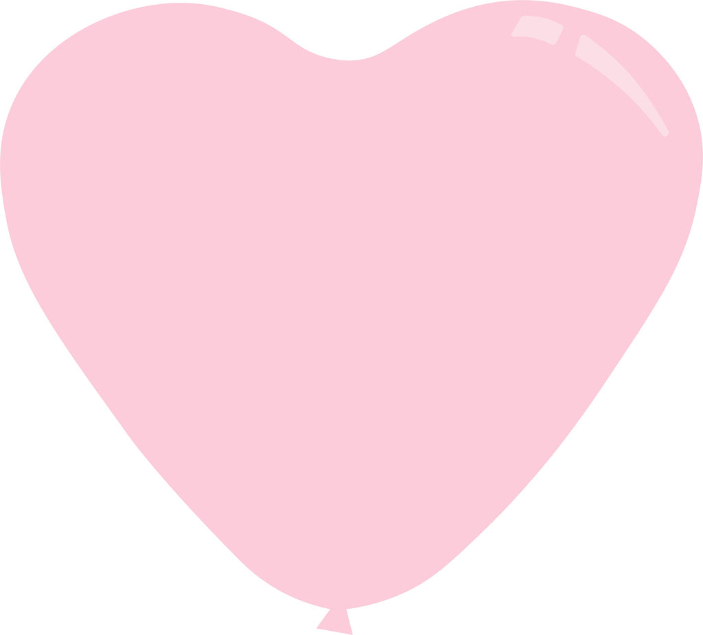 11" Deco Taffy Pink Decomex Heart Shaped Latex Balloons (100 Per Bag)