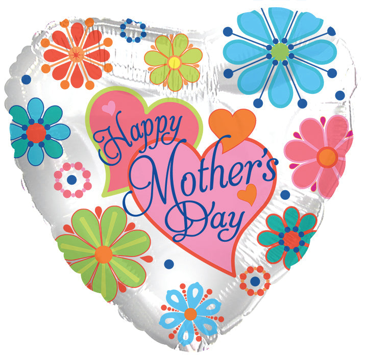 9" Airfill Only Happy Mother's Day Jewel Flowers Balloon