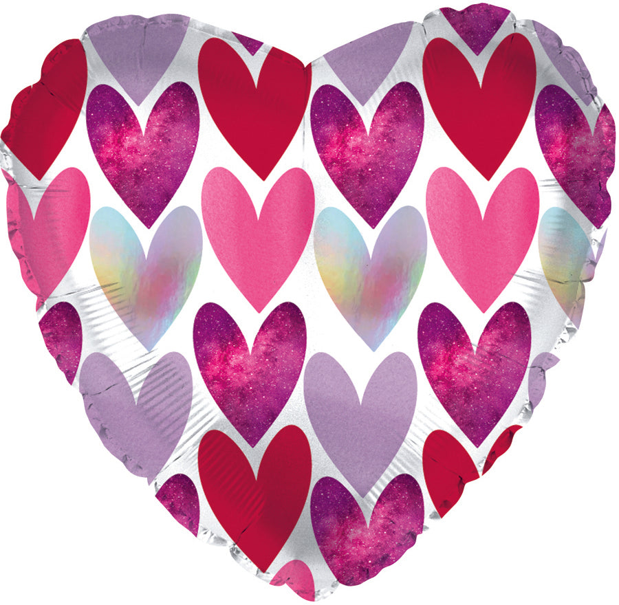 9" Airfill Only Textured Heart Pattern Foil Balloon