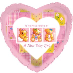 9" Airfill Only Baby Girl Patchwork Balloon