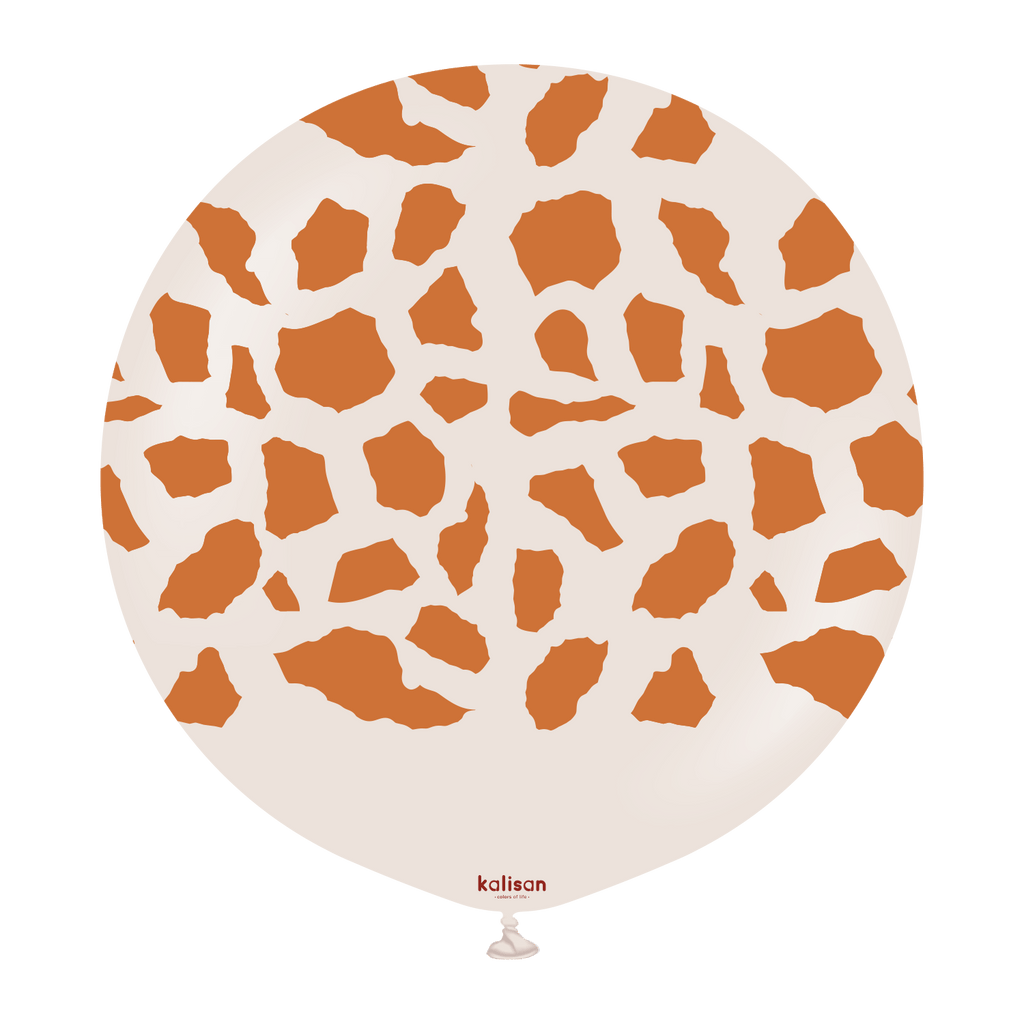24" Latex Printed Balloons (Giraffe) White Sand (1 Per Bag)