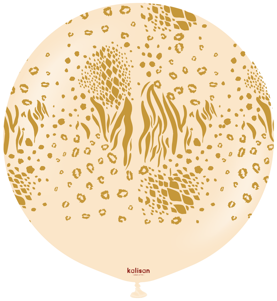 24" Kalisan Safari Mutant Blush (Printed Gold-1 Per Bag) Latex Balloons