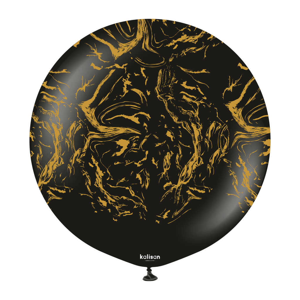 24" Latex Printed Balloons (Nebula) Black (1 Per Bag)