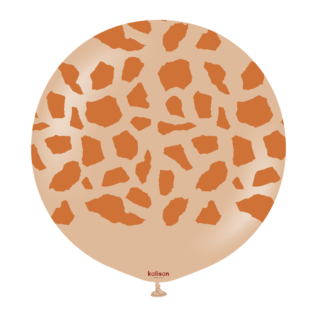24" Latex Printed Balloons (Giraffe) Desert Sand (1 Per Bag)