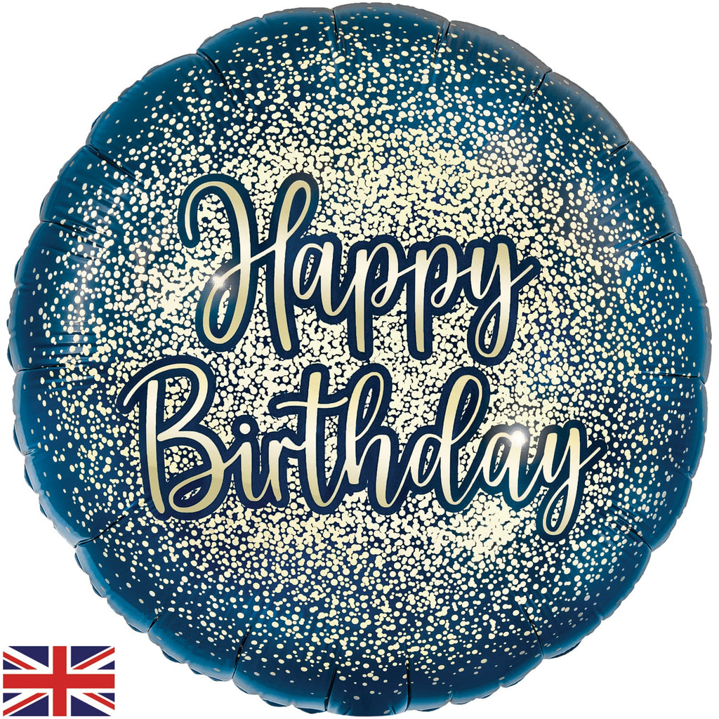 Oaktree 18" Metallic Glitter Birthday Navy Gold-OT-226393