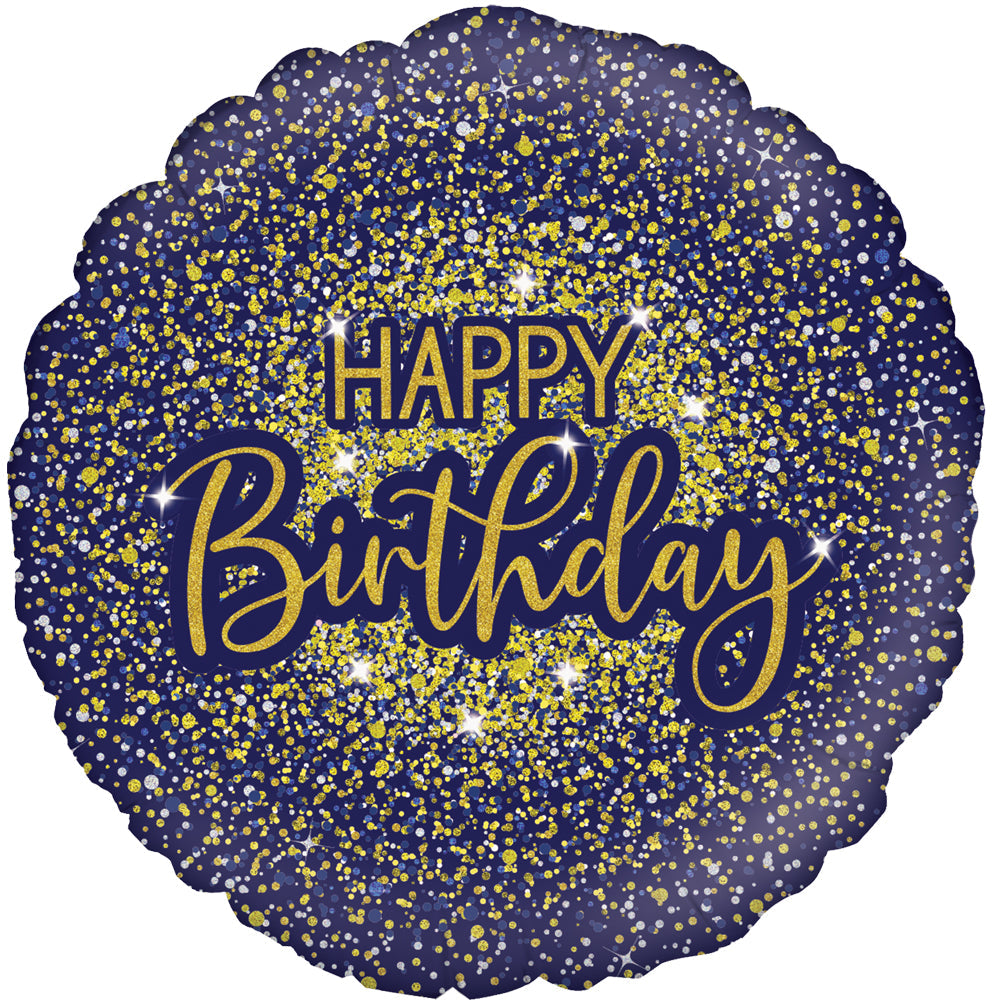 18" Glamorous Glitter Birthday Oaktree Foil Balloon