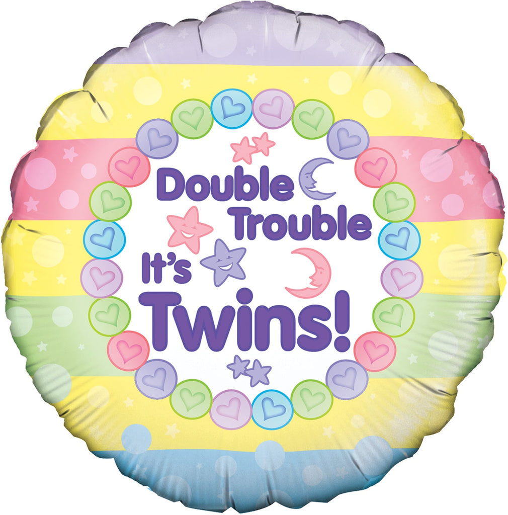 18" Double Trouble It's Twins Oaktree Foil Balloon