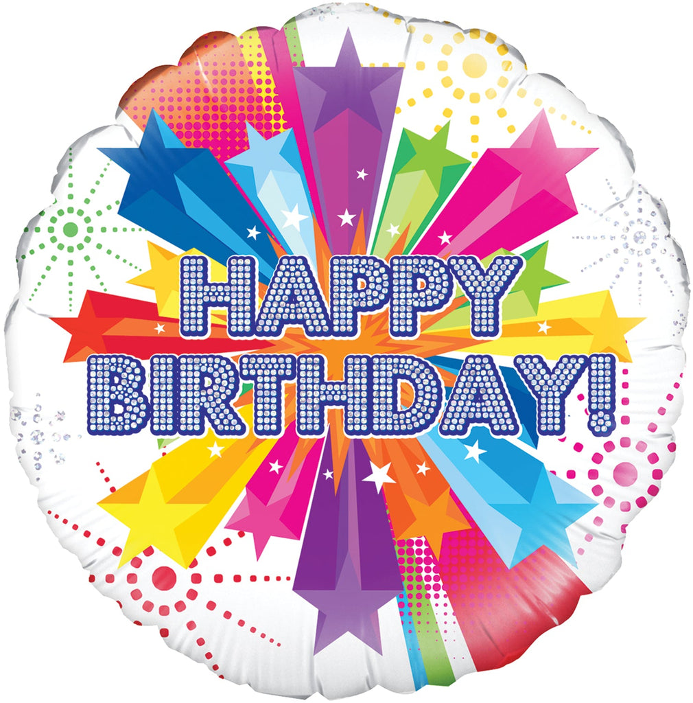 18" Bright Star Birthday Holographic Oaktree Foil Balloon
