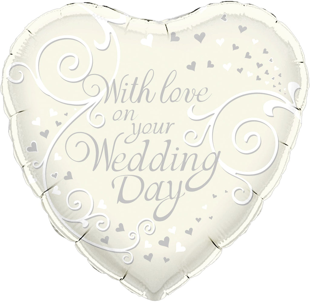 18" With Love On Your Wedding Day Oaktree Foil Balloon